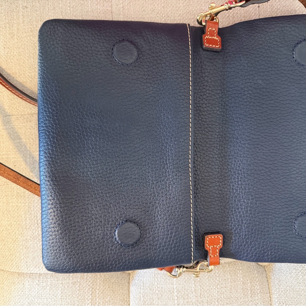 Dooney & Bourke Pebble Leather Foldover Crossbody – Navy – Like New - Picture 8 of 8